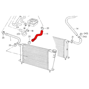 Durite d'eau supérieure entre radiateur et culasse pour Golf 1 1800cc Caddy et Cabriolet