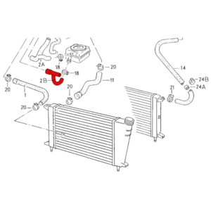 Durite d'eau entre la pompe à eau et l'échangeur eau/huile pour Golf 1