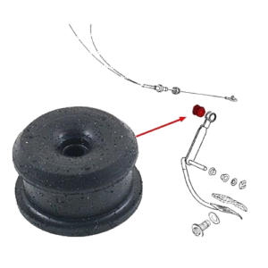 Silentbloc de fixation du câble d'accélérateur sur pédalier pour Golf 1 (sauf automatique)