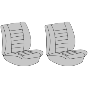 Paire de housses de sièges avant sans appui-tête pour cabriolet