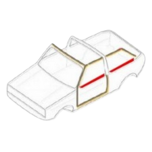 Joint lèche-vitre extérieur pour Golf 1 Cabriolet 88- (longueur 730mm)