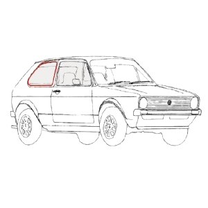 Joint de vitre latérale droite prévu pour moulure pour Golf 1  3 portes