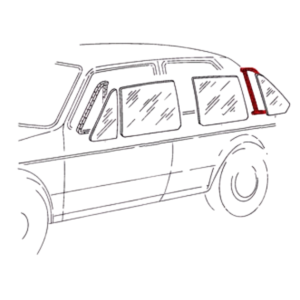 Joint pour vitre fixe de porte arrière gauche prévu pour moulure de Golf 1  5 portes