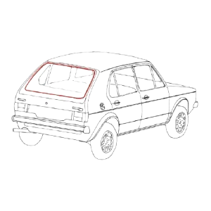 Joint de lunette arrière prévu pour moulure pour Golf 1