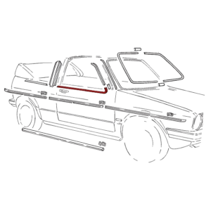 Moulure noire en bas de vitre de porte avant droite pour Golf 1 Cabriolet