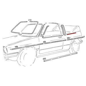 Moulure chromée en bas de vitre arrière gauche pour Golf 1 Cabriolet