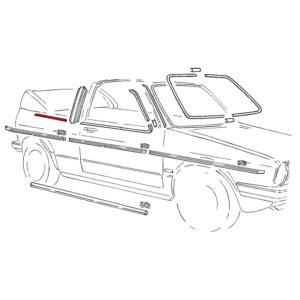 Moulure chromée en bas de vitre arrière droite pour Golf 1 Cabriolet