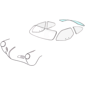 Lunette arrière dégivrante claire 56-74