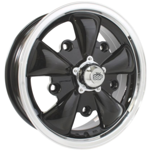 Jante GT 5 branches noire et polie  5,5x15"  5 x 205  (ET 20)  SSP