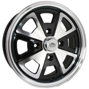 Jante replica PORSCHE 914 noire et polie  5,5x15''  4 x 130  (ET 35)  SSP