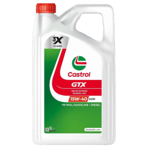 Huile moteur minérale CASTROL GTX 15W40 A3/B3 Essence et Diesel en bidon de 5L