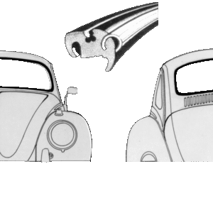 Joint de pare-brise 53-7/57 ou lunette arrière 8/71-