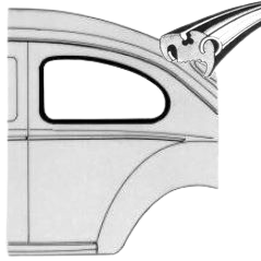 Joint de vitre latérale gauche 53-7/64 (pour moulure métal)