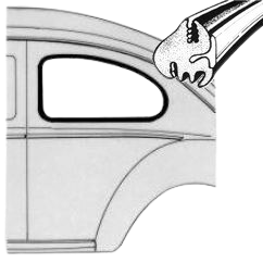 Joint de vitre latérale gauche 8/64- (pour moulure plastique)
