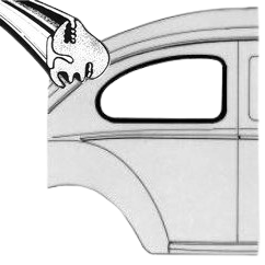 Joint de vitre latérale droite 8/64- (pour moulure plastique)