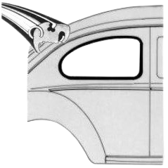 Joint de vitre latérale droite 8/64- (pour moulure métal)