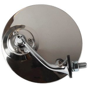 Rétroviseur rond "style Lucas" de diamètre 10cm en inox poli (montage sur aile ou porte) côté droit